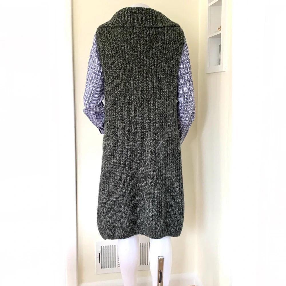 Prana Thalia wool blend black dark gray grey duster sweater - Picture 8 of 16